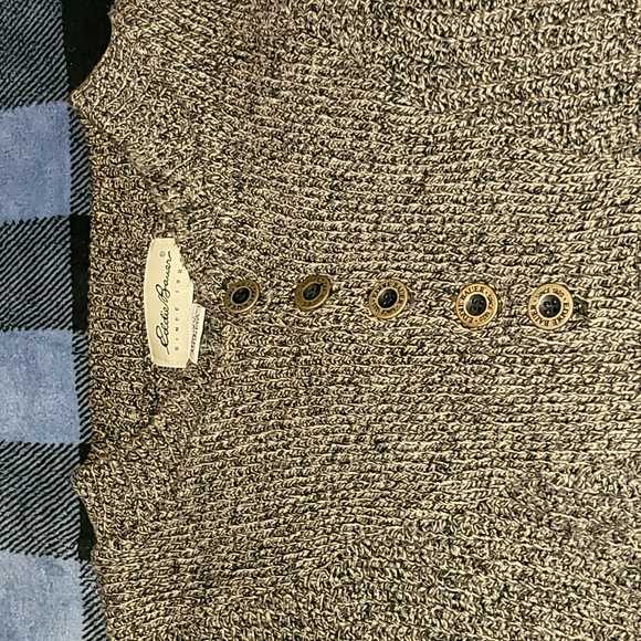 Vintage. Made in USA. Eddie Bauer. 100%cotton fisherman's sweater. Mens size L. - Picture 6 of 15